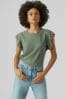 VERO MODA Green Frilled Sleeve Broderie Top