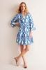 Boden Blue Sophia 100% Linen Pineapple Short Dress