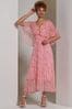 Jolie Moi Pink Kyra Pleated Chiffon Maxi Dress