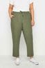 Evans Khaki Green Linen Joggers