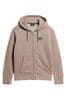 Superdry Brown Luxury Sport Loose Zip Hoodie