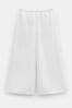 Hush White Melissa Linen Blend Wide Leg button-detail Trousers