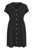 Yours Curve Black Limited Button Front Smock Dress