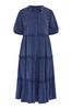 Yours Curve Blue Button Front Chambray Midi Dress