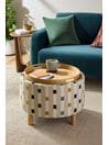Chunky Stripe Geo Natural Ashton Upholstered Storage Stool