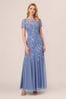 Adrianna Papell Bead Long Dress With Godets