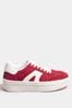 Yours Curve Red Wide Fit Retro Platform Trainers