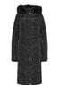 Long Tall Sally Black Longline Chevron Padded Coat