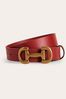 Boden Red Snaffle-Trim Leather Belt