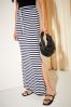 Friends Like These Blue White Stripe Tie Detail Jersey Summer Maxi Skirt