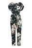 Yumi Black Floral Tie Jumpsuit