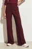 Lipsy Berry Red Petite High Waist Wide Leg Tailored Trousers, Petite