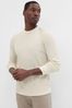 Gap Cream Waffle-Knit Crew Neck Long Sleeve T-Shirt