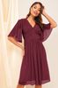 Lipsy Red Empire Short Sleeve Bridesmaid Midi Dress