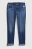 Gap Mid Wash Blue Mid Rise Ankle Length Girlfriend Jeans