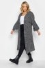 Yours Curve Black Hooded Longline Cardigan
