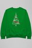 Lipsy Kelly Green White Christmas Tree Ribbon Women's for Sweatshirt