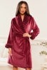 Lipsy Berry Red Shawl Collar Super Soft Dressing Gown