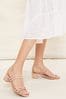 Friends Like These Nude Regular Fit Block Strappy Low Heel Sandal, Regular Fit