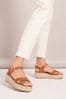 Friends Like These Brown Wide FIt Cross Strap Espadrille Flatform Sandal, Wide FIt