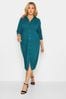 Yours Curve Green Collared Dress