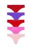Victoria's Secret Red/Purple/Pink Thong Knickers Multipack