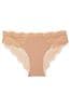 Victoria's Secret Sweet Praline Nude Lace Trim Cheeky Knickers, Cheeky