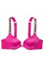 Victoria's Secret Fuchsia Frenzy Pink Smooth Shine Strap Add 2 Cups Push Up Bombshell Bra