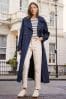 Love & Roses Navy Blue Classic Belted Trench Coat