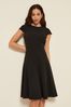 Friends Like These Black Petite Tailored Fit and Flare Short Sleeve Skater Dress, Petite