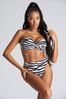 South Beach White Zebra Print Twist Bandeau Bikini Set