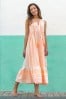 South Beach Orange Jacquard Sleeveless Maxi Dress