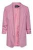 Pieces Pastel Pink Relaxed Ruched Sleeve Workwear Blazer, Regular