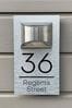 Personalised Solar House Sign LED Illuminated Aluminium Modern Door Number Plaque by Loveabode