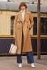 Love & Roses Camel Smart Double Breasted Belted Trench Coat