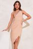 Lipsy Nude One Shoulder Two Tone Bodycon Dress, Regular