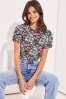Lipsy Pink Ditsy Floral Ruched Sleeve Top, Regular