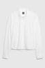 Gap White Organic Cotton Cropped Long Sleeve Shirt