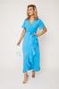 Girl In Mind Cyan blue Petite Farren Wrap Maxi Dress