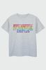 Brands In GREY Netflix Stranger Things Rainbow Dot Logo Boys Heather Grey T-Shirt