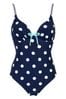 Pour Moi Navy Blue/ White/ Aqua Beach House Underwired Swimsuit