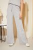 Friends Like These Grey Cosy Jersey Wide Leg Rib Trousers