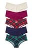 Victoria's Secret PINK Blue/Green/Red/White/Pink Waffle & Rib Cheeky Cotton Knickers Multipack, Cheeky