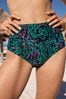 Love & Roses Green Belted High Waisted Bikini Bottom, High Waisted