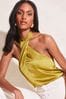 Lipsy Yellow Wrap Cross Neck Halter Top