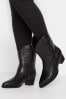 Yours Curve Black Extra-Wide Fit Cowboy Ankle Boot