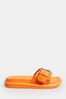 Yours Curve Orange Extra-Wide Fit Colour Drench Buckle Mule