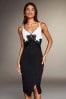 Lipsy Black/White Lace Sequin Applique Bodycon Dress, Regular