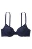 Victoria's Secret PINK Midnight Navy Blue Floral Lace Lightly Lined Bra