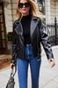 Friends Like These Black Faux Leather Biker Jacket